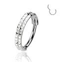 Piercing Hélix ou Conch Argolinha Clicker Dupla Pirâmide - 100% em Titânio - 6ORE1039