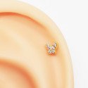 Piercing de Orelha - Mini Borboleta com Cristais - Dourado - 6ORE848