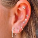 Piercing Labret Mini Florzinha em Titânio - Pin Push  Haste Mais Fina - 7TRG266