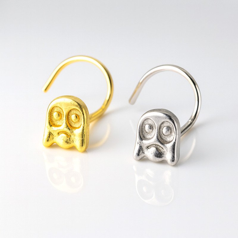 Piercings de Nariz - Fantasminha do Pacman - Prata 925 - 2NAA119