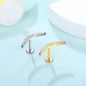 Piercing Labret de Orelha - Cluster Lua Longa Divina em Titânio com Zircônias - 6ORE834