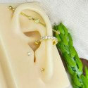 Piercing Transversal em Aço Cirúrgico com Cristais - Flecha - 5TRA119
