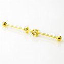 Piercing Transversal em Aço Cirúrgico com Cristais - Flecha - 5TRA119