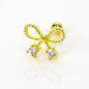 Piercing para Orelha - Lacinho com Zircônias - Dourado - 6ORE1049