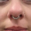 Piercing  Daith ou Septo Argolinha Clicker Com Zircônias e Bolinhas - 100% em Titânio - 6ORE1041