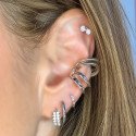 Piercing de Orelha - 2 Cristais - 6ORE1051