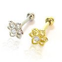 Piercing para Orelha - Flor de Lótus em Prata 925 - 6ORE1052