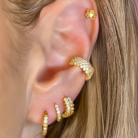 Piercing para Orelha - Flor de Lótus em Prata 925 - 6ORE1052