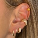 Piercing para Orelha - Concha com Bolinhas em Prata 925 - 6ORE1053