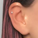 Piercing de Orelha em Titânio - Copinho com Zircônia - Pin Push - 7TRG274