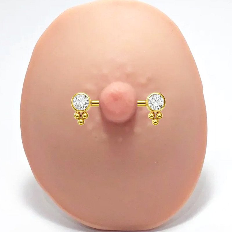 Piercing para Mamilo - Pin Push em Titânio - 14MAM33