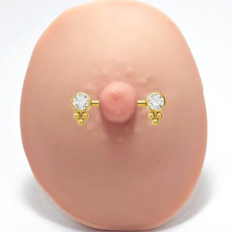 Piercing para Mamilo - Pin Push em Titânio - 14MAM33