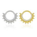 Piercing Daith ou Septo Argolinha Clicker Com Zircônias Navel e Bolinhas - Titânio - 6ORE1054