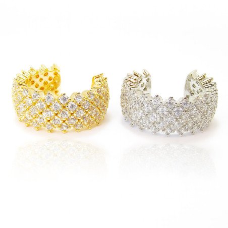 Piercing para Orelha Fake Luxo Cravejado – Brilho sem Furo - 6ORE1056