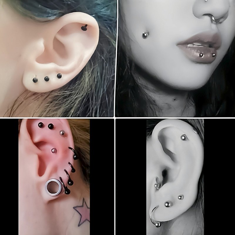 Piercing Labret Bolinha em Aço Cirúrgico - 7TRG276