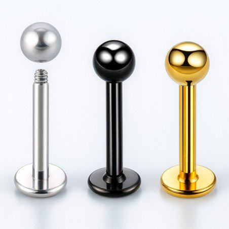 Piercing Labret Bolinha em Aço Cirúrgico - 7TRG276