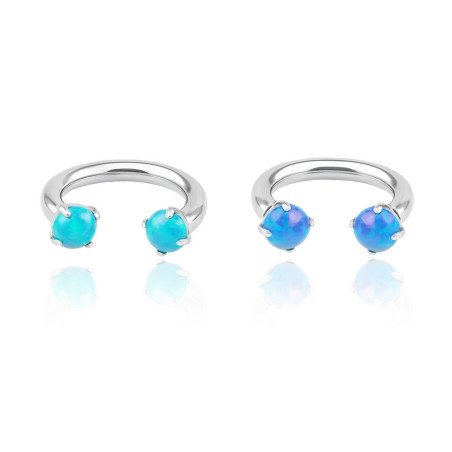 Piercing Twist Ferradura Pedra Opala - Titânio - 12TWS17