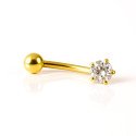 Piercing Rook / Íntimo Genital Banhado a Ouro - Zircônia - Christina - 18INT30