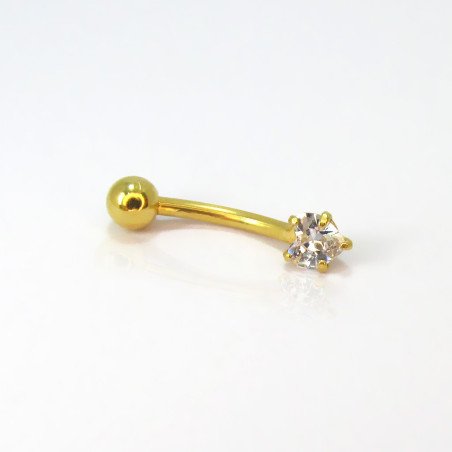 Piercing Rook / Íntimo Genital Banhado a Ouro - Coração de Zircônia - Christina - 18INT31