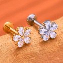 Piercing de Orelha - Piercing Labret Flor com Zircônias - 6ORE1058