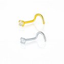 Piercings de Nariz Pontão - 100% Titânio Natural - Zircônia - 2NAA93