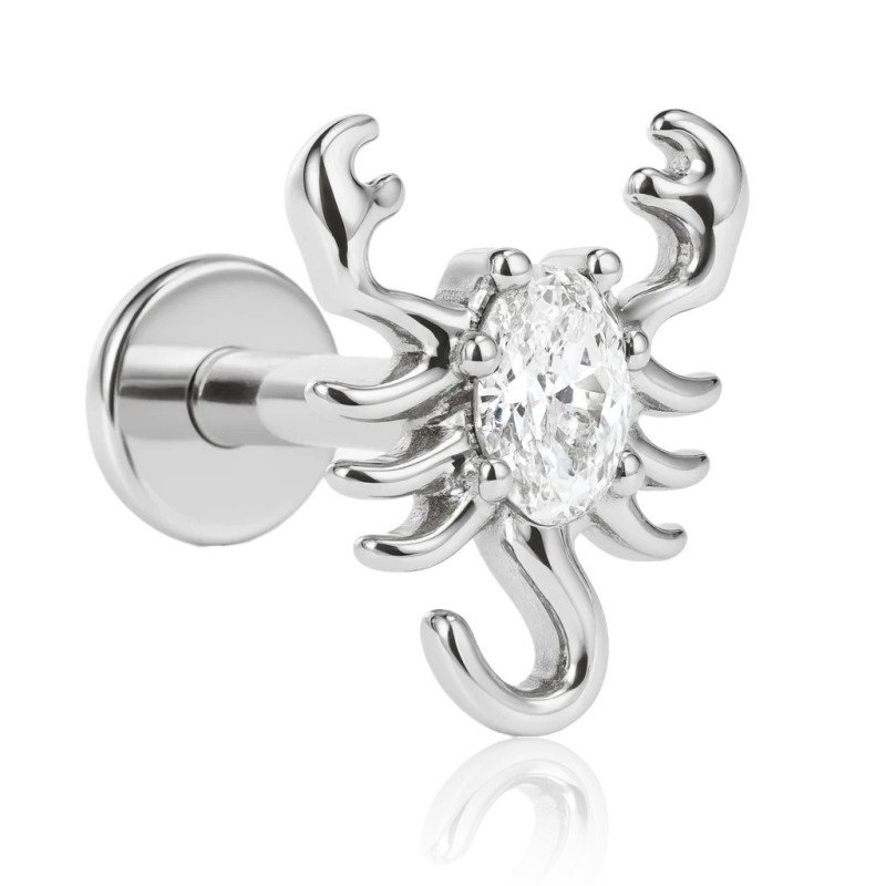 Piercing Labret Escorpião em Titânio -  7TRG278