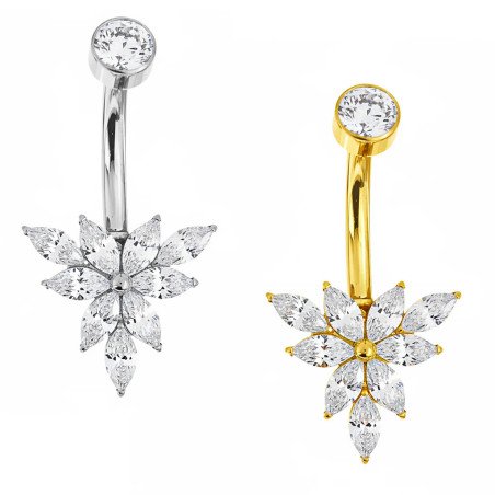 Piercing de Umbigo 100% em Titânio com Zircônias - 1SIM135