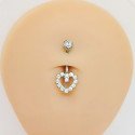 Piercing de Umbigo - Coração em Zircônia - Titânio - 1COR105