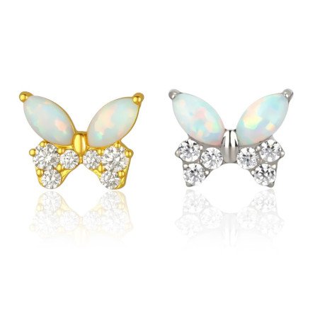 Piercing Labret Borboleta Trillion Luxuosa em Titânio - 6ORE963