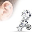 Piercing de Orelha - Cluster 3 Estrelas de Zircônia - 6ORE1062