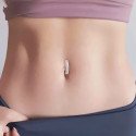 Piercing de Umbigo em Titânio - Argola com Zircônias - 1DIV158