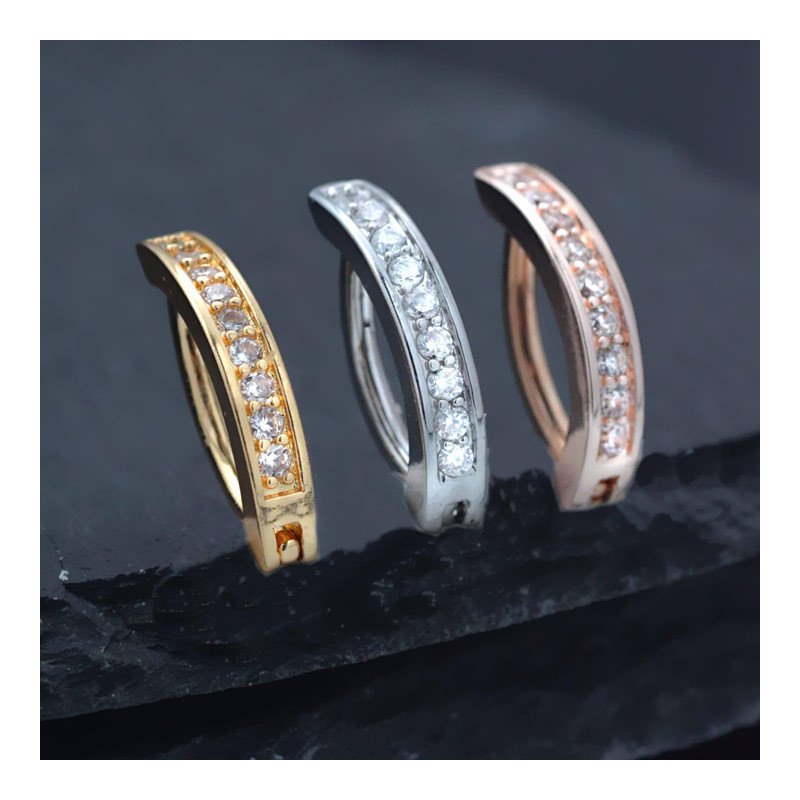 Piercing de Umbigo em Titânio - Argola com Zircônias - 1DIV158