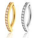 Piercing de Umbigo em Titânio - Argola com Zircônias - 1DIV158
