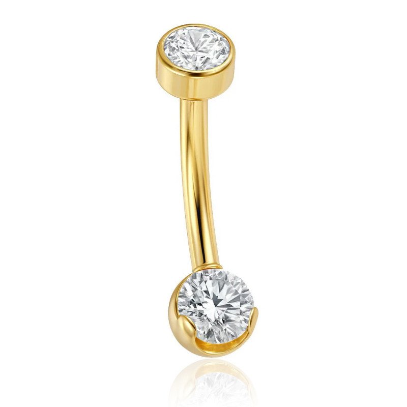 Piercing de Umbigo em Titânio com Zircônias – Inspirado no Design Anatometal - 1SIM150