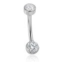 Piercing de Umbigo em Titânio com Zircônias – Inspirado no Design Anatometal - 1SIM150