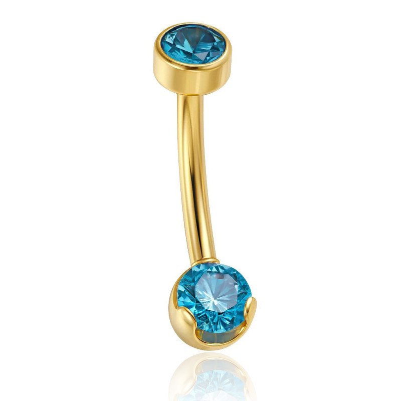 Piercing de Umbigo em Titânio com Zircônias – Inspirado no Design Anatometal - 1SIM150