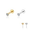 Piercing Australiano 0.8 em Titânio Natural ou PVD Gold - Pin Push Tragus ou Hélix - Ponto de Luz - 7TRG199