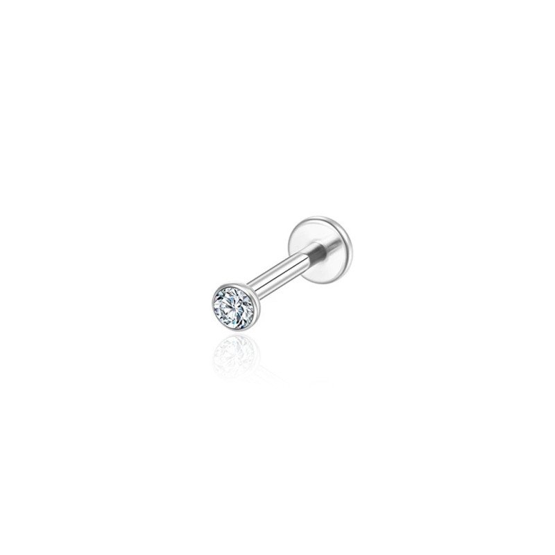 Piercing Australiano 0.8 em Titânio Natural ou PVD Gold - Pin Push Tragus ou Hélix - Ponto de Luz - 7TRG199
