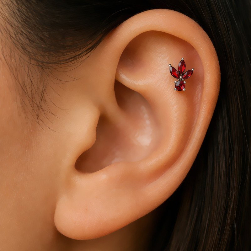 Piercing para Orelha - Labret Scarlet em Titânio - 6ORE1069