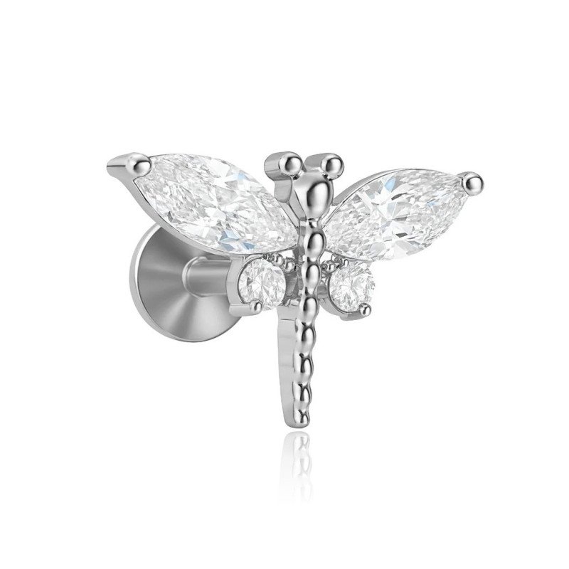 Piercing para Orelha - Labret Libélula em Titânio Deluxe - 6ORE1071
