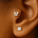 Piercing para Orelha - Labret Borboleta em Titânio com Zircônias - 6ORE1072