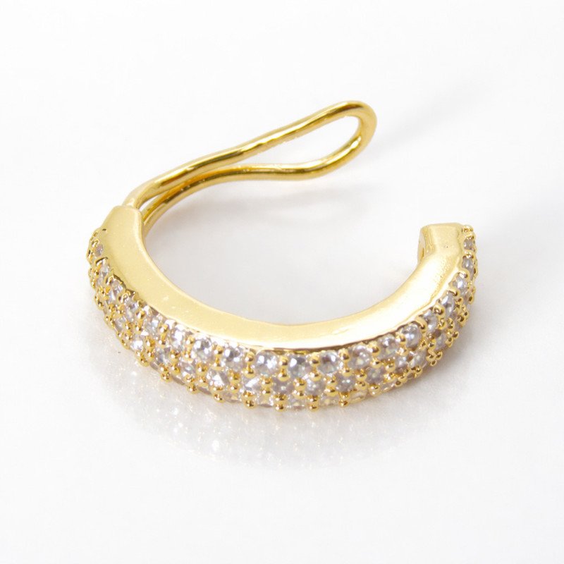 Piercing Fake Dourado Cravejado em Zircônias - 6ORE1073