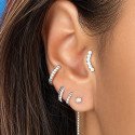 Piercing de Tragus em Titânio - Cluster Arco Zircônias - Rosca Interna - 7TRG124