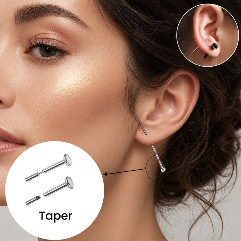 Taper em Titânio para Piercings 1.2 mm Pin Push ou Rosca Interna - 18ACE001