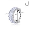 Piercing Hélix Argola Elegance Zircônias Baguete - 100% em Titânio - 6ORE1075