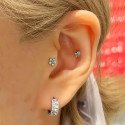 Piercing Hélix Argola Elegance Zircônias Baguete - 100% em Titânio - 6ORE1075