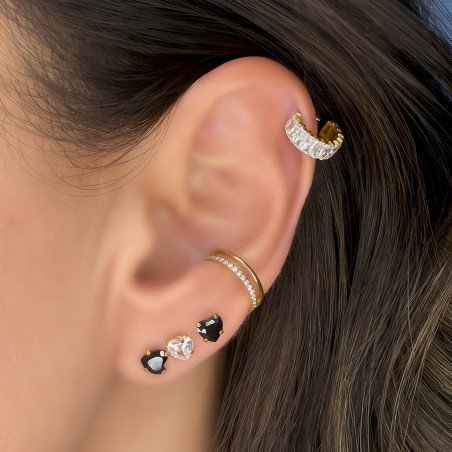 Piercing Hélix Argola Elegance Zircônias Baguete - 100% em Titânio - 6ORE1075