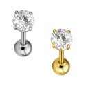 Piercing para Orelha - Ponto de Luz - Pin Push com Zircônia tipo Swarovski - 6ORE1076