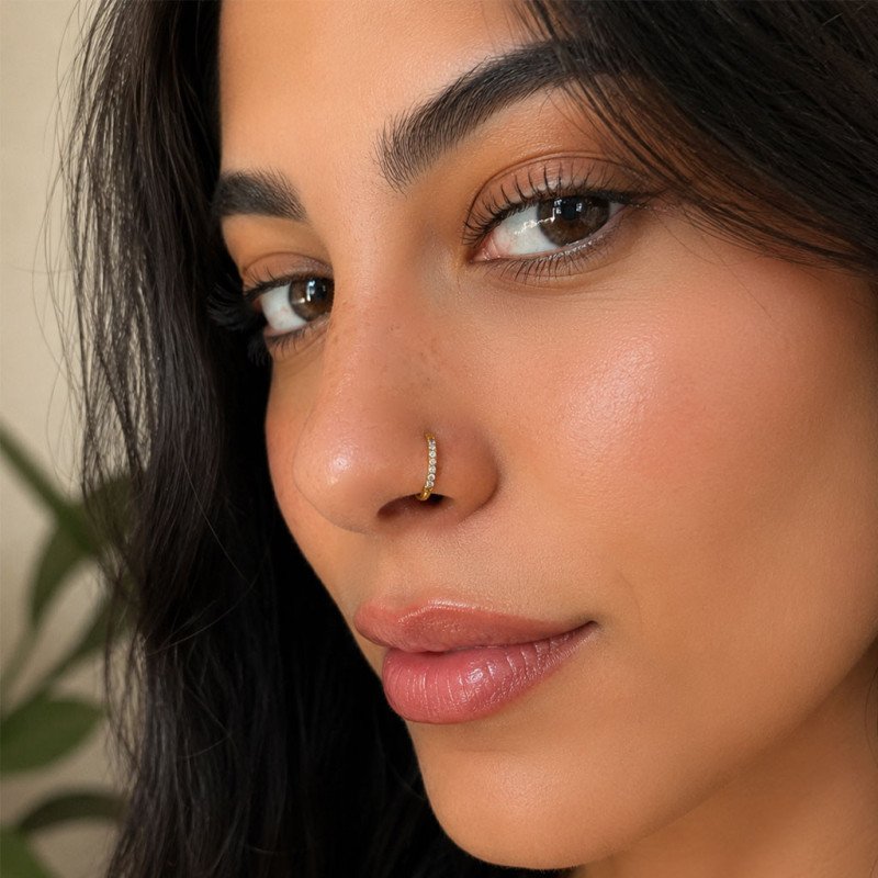 Piercing para Nariz ou Orelha - Argola Finíssima em Titânio - 2NAA98