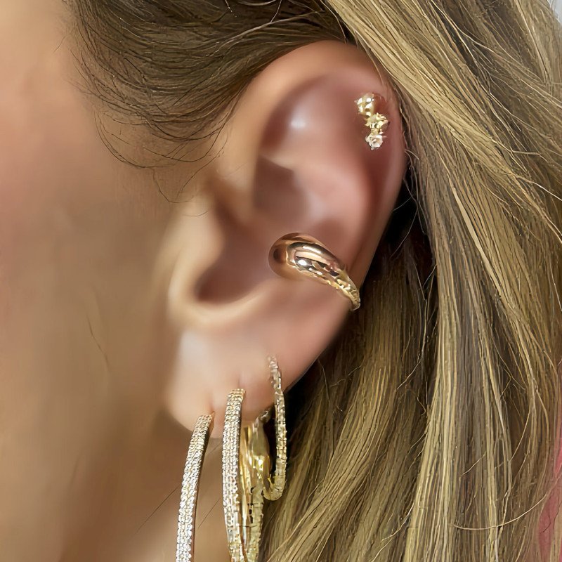 Piercing para Orelha Fake Fashion – Brilho sem Furo - 6ORE1081